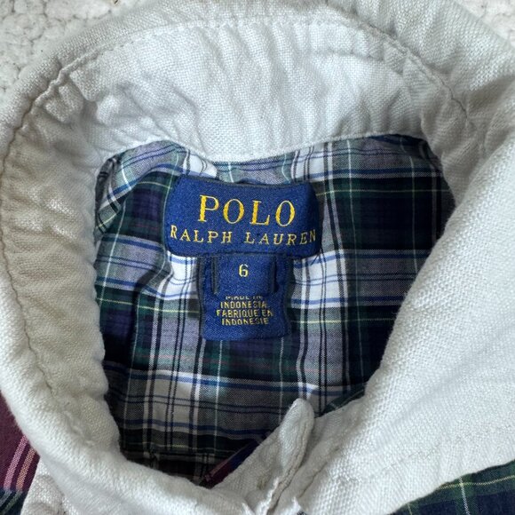 Polo Ralph Lauren Boys Patchwork Cotton Button up Shirt Size 6 - Picture 4 of 4